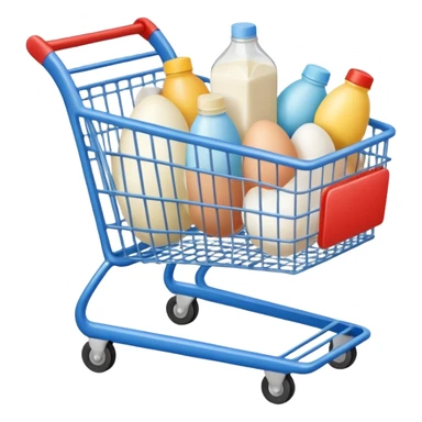 carrito de compras leche care  huevos sticker