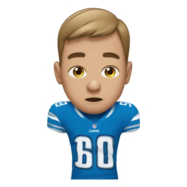 Guy with Detroit lions shirt on crying sticker