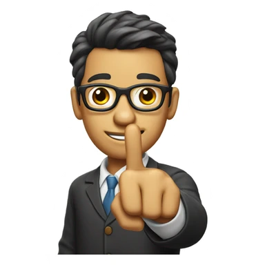Nerd emoji with index finger up sticker