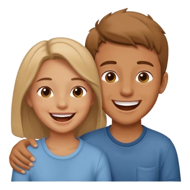 Sister brother laugh sticker