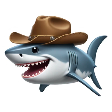 Shark with a cowboy hat  sticker