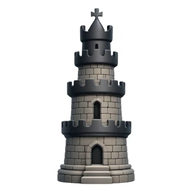 black rook chess piece, castle tower with battlements sticker