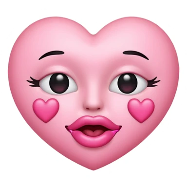 Pink heart eyes emoji with kiss mouth  sticker