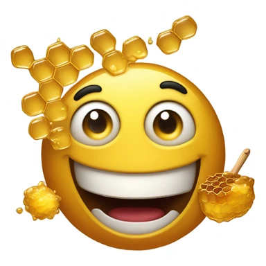 Emoji happily throwing up honey sticker