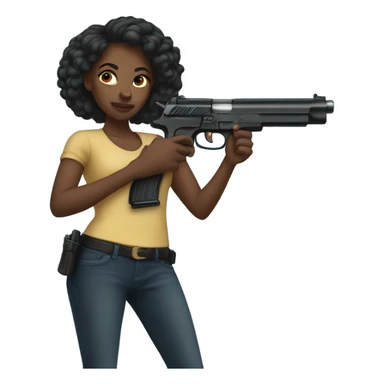 Black girl with gun sticker