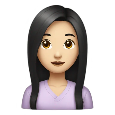 asian chinese with long black hair sticker