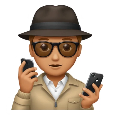 Man stealing a phone sticker