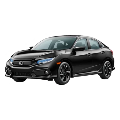 Make an emoji of a 2024 Honda civic with a black exterior with no added color  sticker