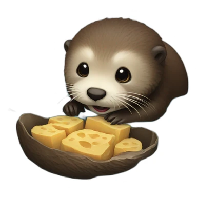 seaotter　eat sticker