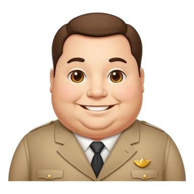 photorealistic fat official with a smile  sticker