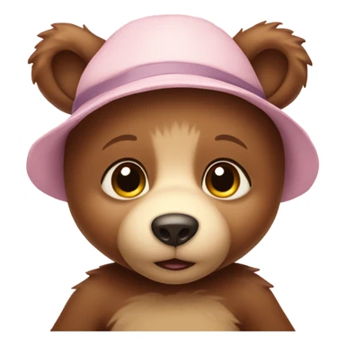 Baby bear wearing a hat sticker