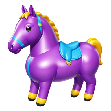   jeff koons style inflatable vinyl fat horse  sticker