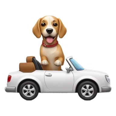 dog riding a car sticker