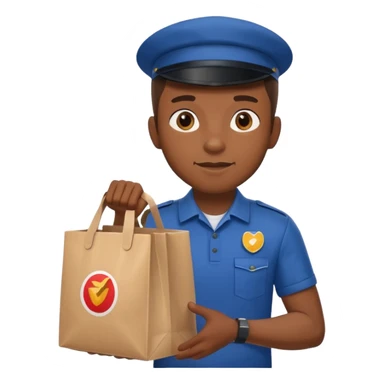 Food Delivery Courier black man sticker