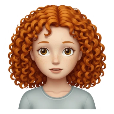 A ginger girl with curly hair in this style 👩🏼‍🦱 just the head no body sticker