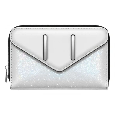glitter white wallet sticker