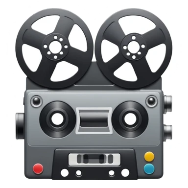 Minimalist emoji-style sticker of a VHS tape where the reels look like eyes, staring out. Black, white, and gray tones only.
 sticker