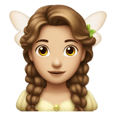 Princess fairy girl brown hair sticker