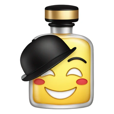 smiling perfume with black cap sticker