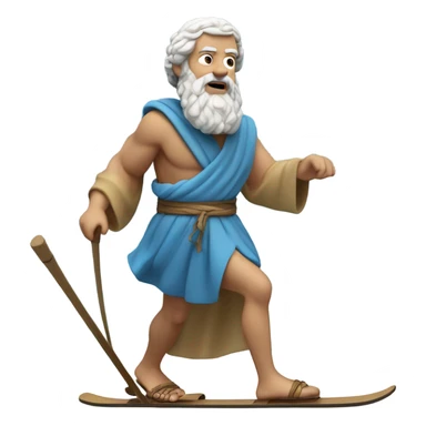 Socrates on skis sticker