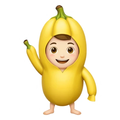 person wearing a banana costume sticker