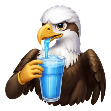 eagle drinking slushy sticker