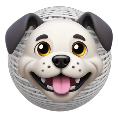 3d sphere with a cartoon dog loom Zoglin skin texture with expressionless eyes sticker