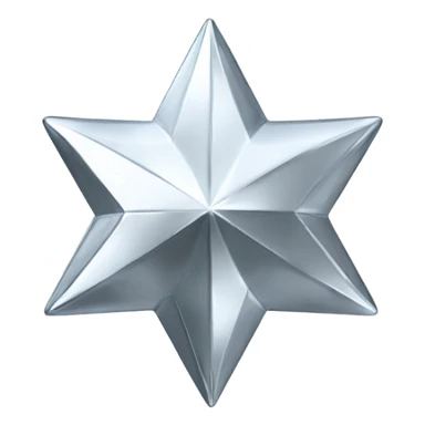 Silver chrome four-point star diamond, this but glass sticker