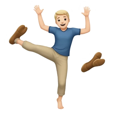 Giggling while kicking feet in the air sticker