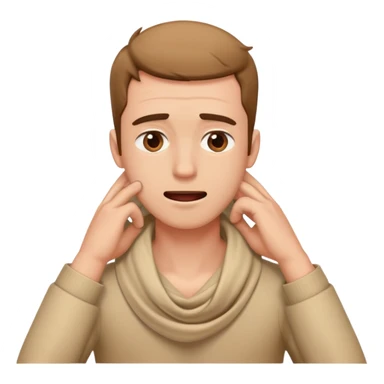 A guy with his hands around his neck crashing out sticker