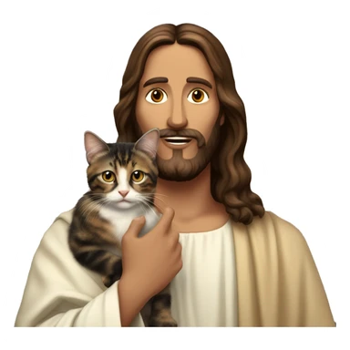 jesus christ holding tortoiseshell cat sticker