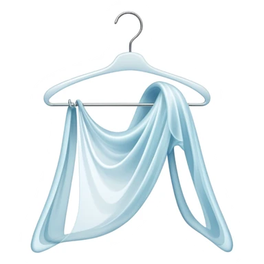 Abstract swirling energy forming clothing hanger with subtle style elements flowing around it, ethereal wardrobe definition symbol sticker