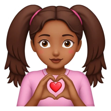 Chica morena haciendo un corazón con las manos sticker