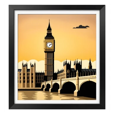 big ben london no image border sticker