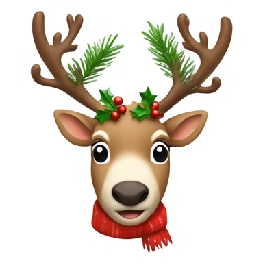 reindeer with christmas tree￼ sticker