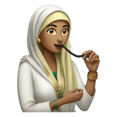 arab woman smoking hookah pipe sticker