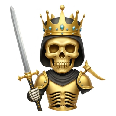 Golden skull with crown now make it with a worrior sowrd with a skull body sticker