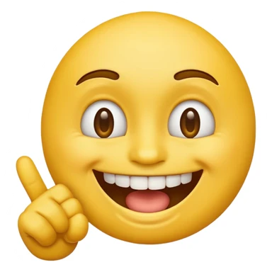 Emoji tête jaune avec un sourire et le doigt sur les dents  sticker