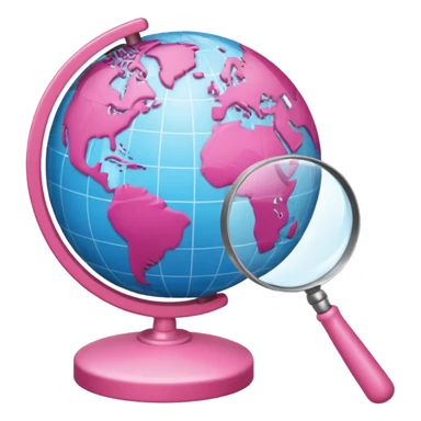 mix light pink dark pink and white girly globe with WWW in big letters under it and a small magnifying glass
It looks like an internet bar icon. sticker