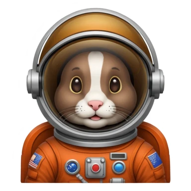 dark brown rabbit astronaut sticker