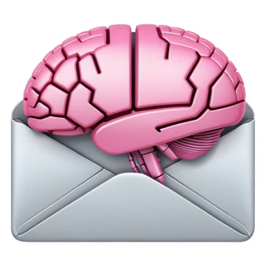 pink Robotic brain connected to email envelope sticker