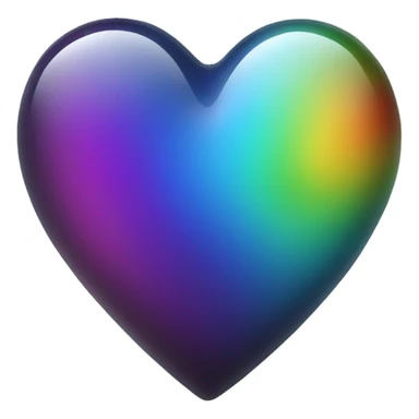 Dark rainbow glass heart sticker