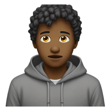 a sad boy with hoodie sticker