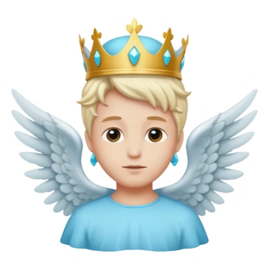 an angel with a cyan crown on his head, 4 wings sticker