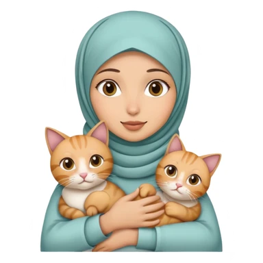hijab girl holding two cats sticker