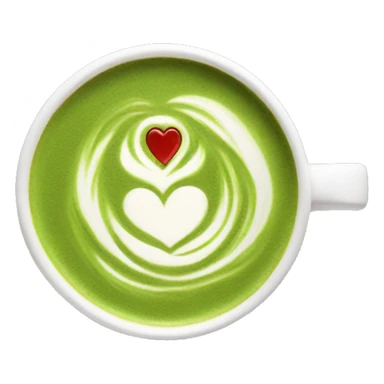 matcha latte with heart art sticker