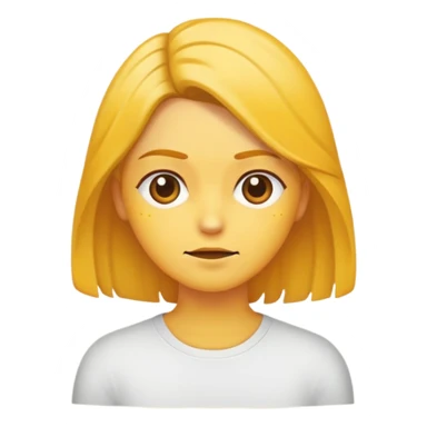 una cara amarilla mirando hacia arriba a la derecha mientras se acaricia el pelo sticker