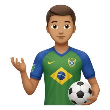 A guy juggling a soccer ball with a brazil fc shirt on sticker