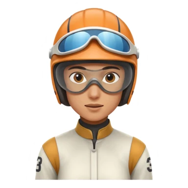 professional horse racing rider portrait, head and shoulders only, helmet visor, racing goggles, sleek jockey outfit, focused expression, 3D cartoon, mobile game icon style, clean background, no text, no watermark
 sticker