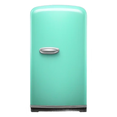 Realistic isolated tiffany blue vintage retro fridge sticker